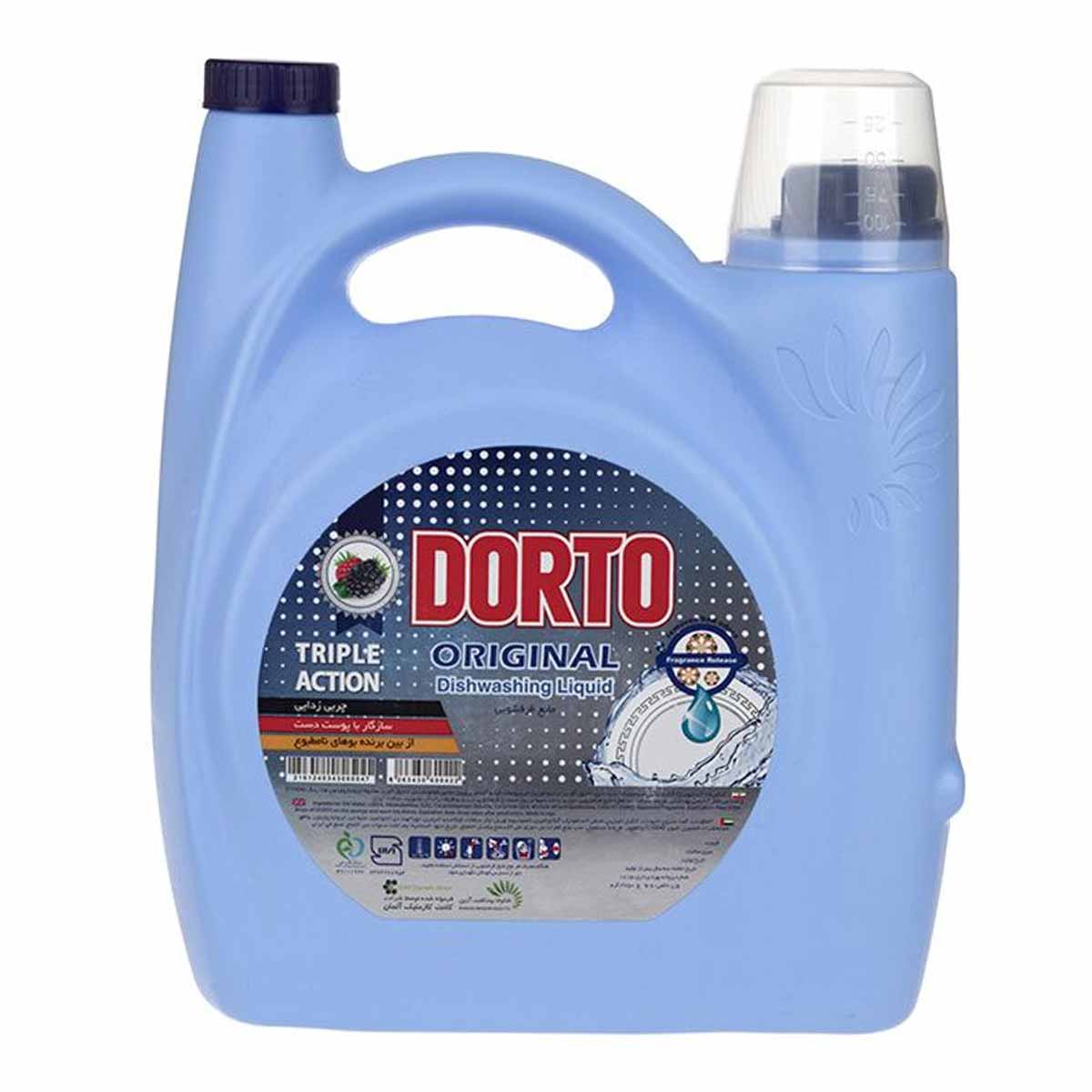 مایع ظرفشویی رایحه شاه توت دورتو 3750 گرم