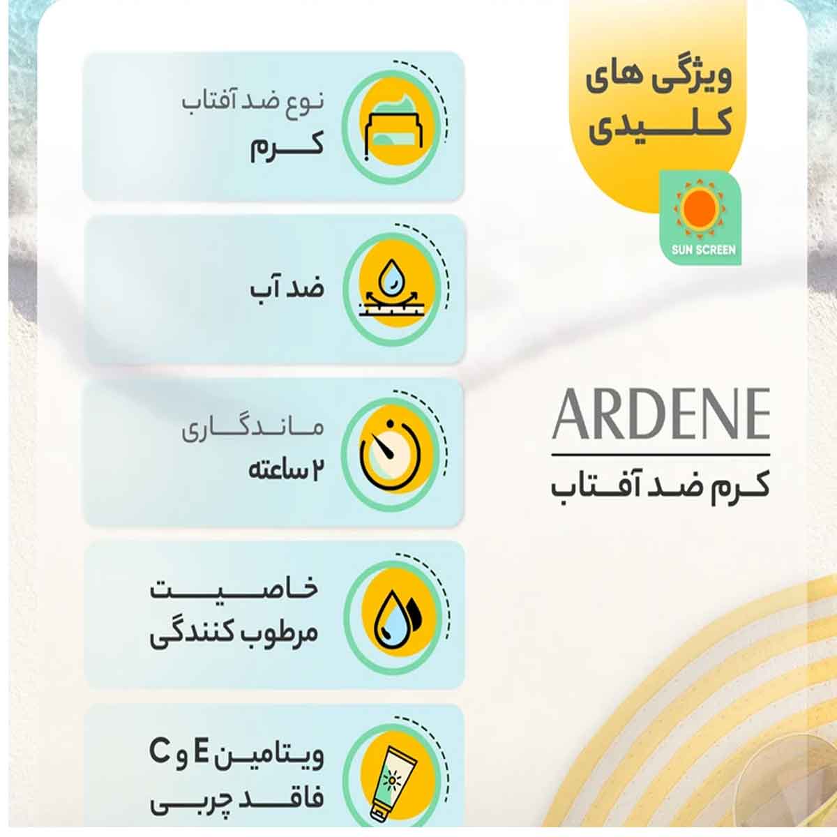 کرم ضد آفتاب آقایان فاقد چربی SPF30 آردن 60 گرم