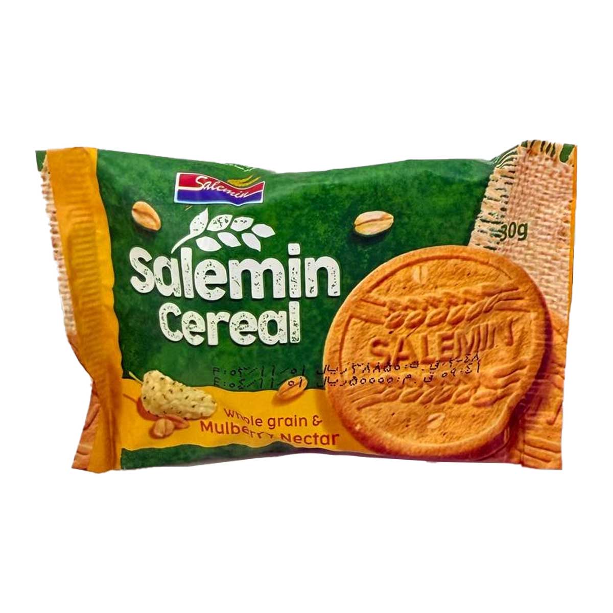 بیسکویت سبوس دار غلات حاوی شهید توت سالمین 30 گرم