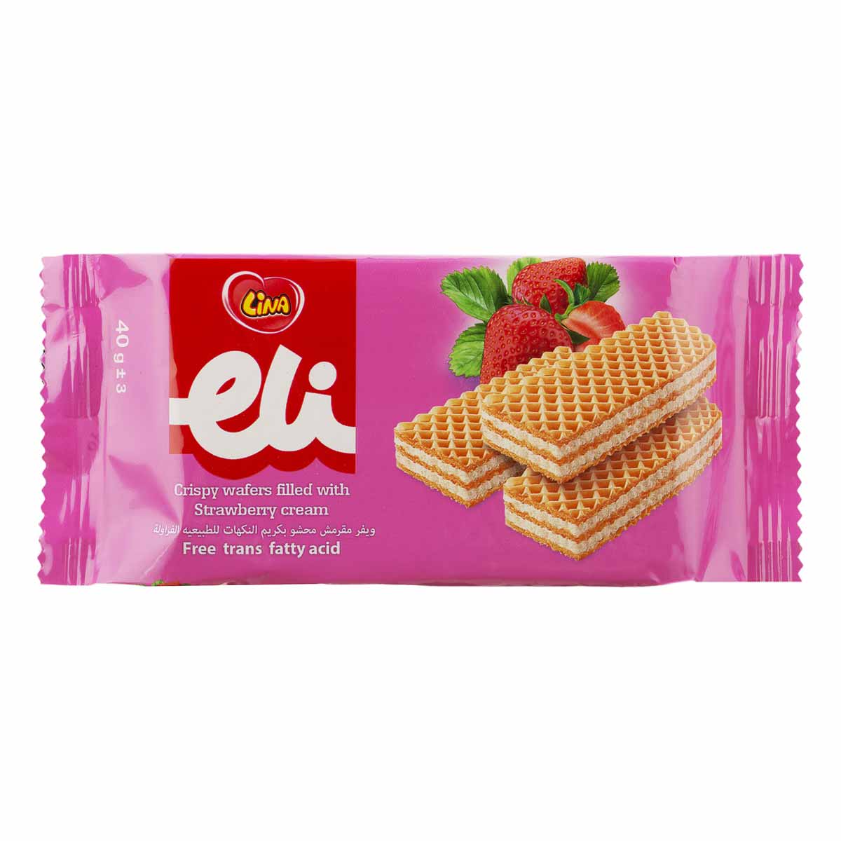 ویفر ترد با طعم توت فرنگی الی لینا 40 گرم