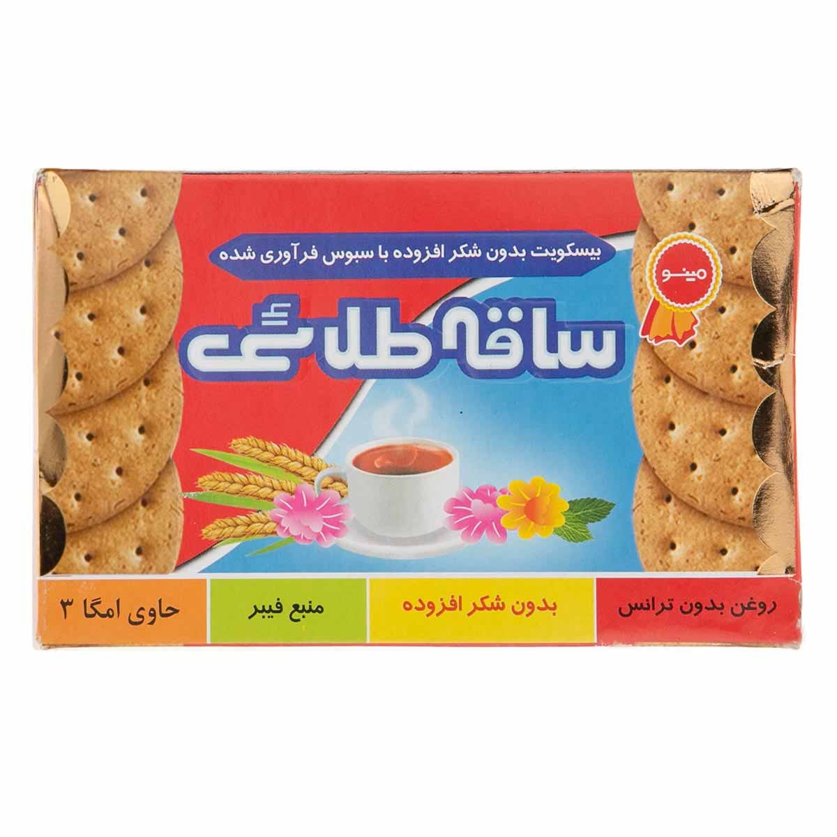 بیسکویت ساقه طلایی بدون شکر و ترانس جعبه مینو 200 گرم