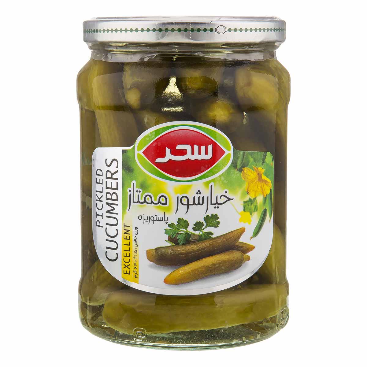 خیارشور ممتاز شیشه سحر 640 گرم