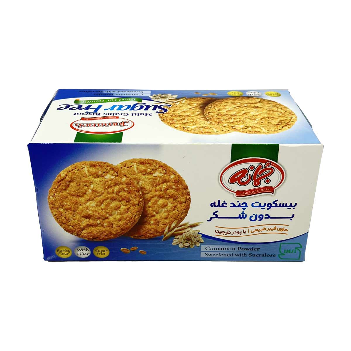 بیسکویت چند غله بدون شکر با پودر دارچین جعبه جمانه 180 گرم