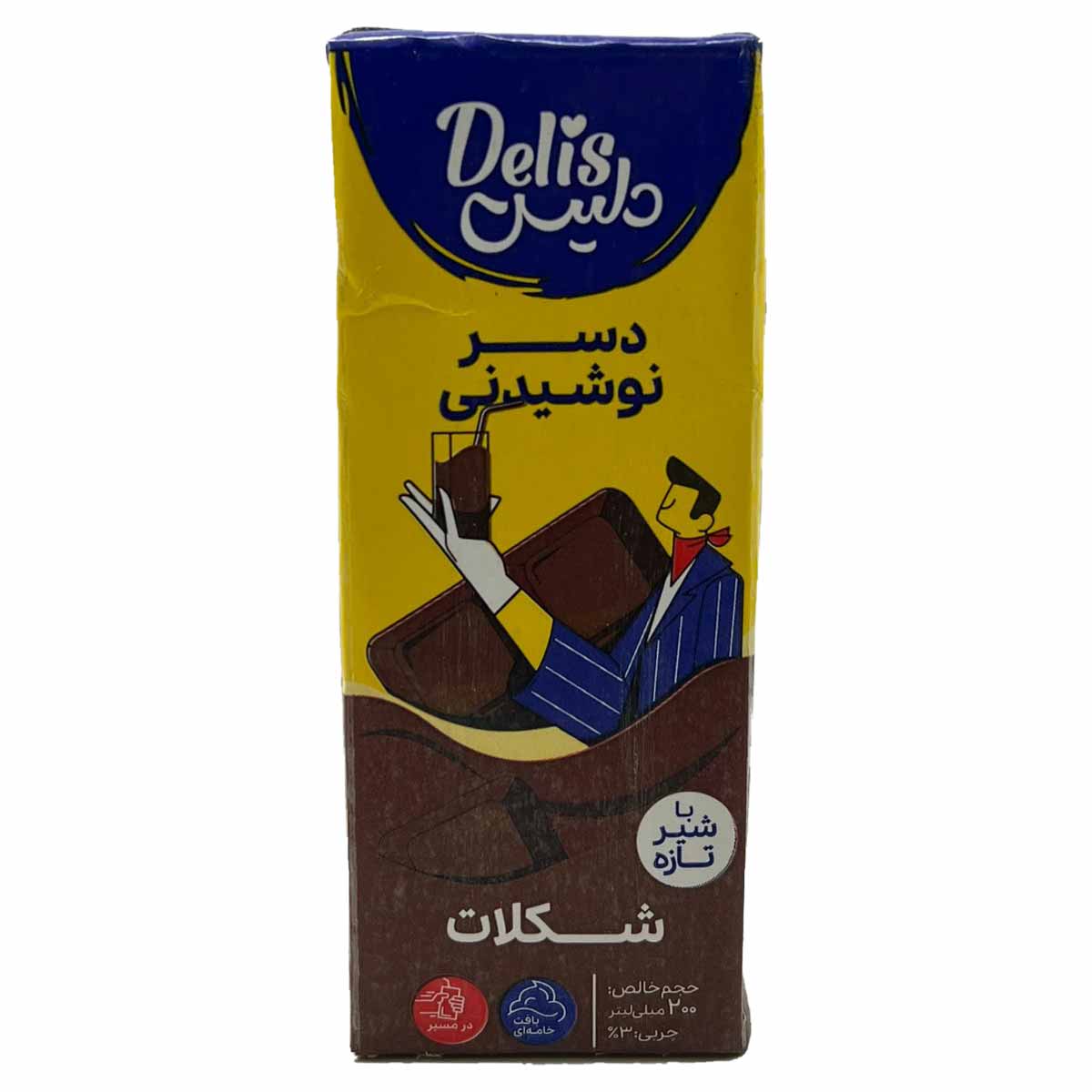 دسر شیری نوشیدنی شکلاتی نیم چرب دلیس کاله 200 میلی لیتر 