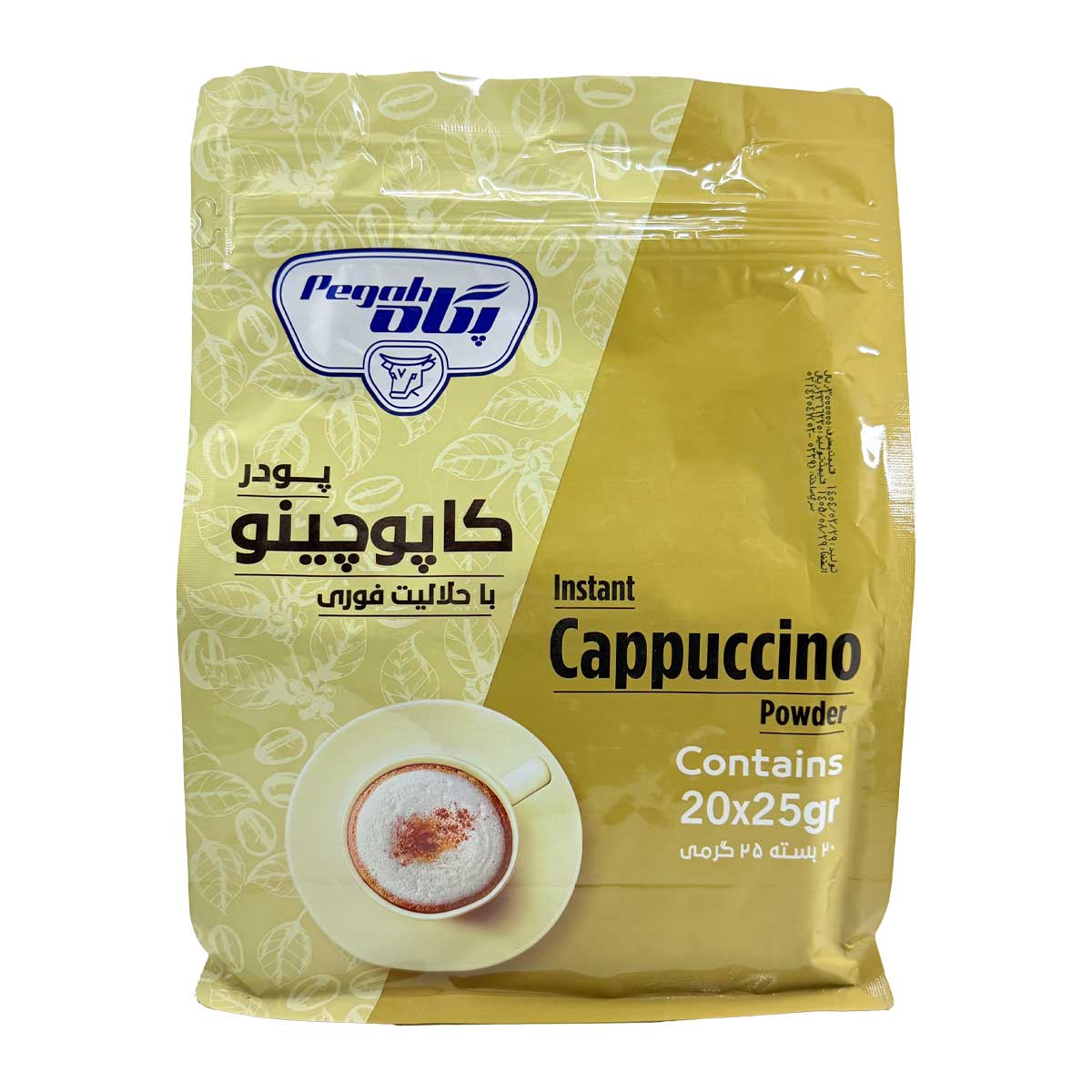 پودر کاپوچینو با حلالیت فوری پگاه 25 گرم 20 عددی