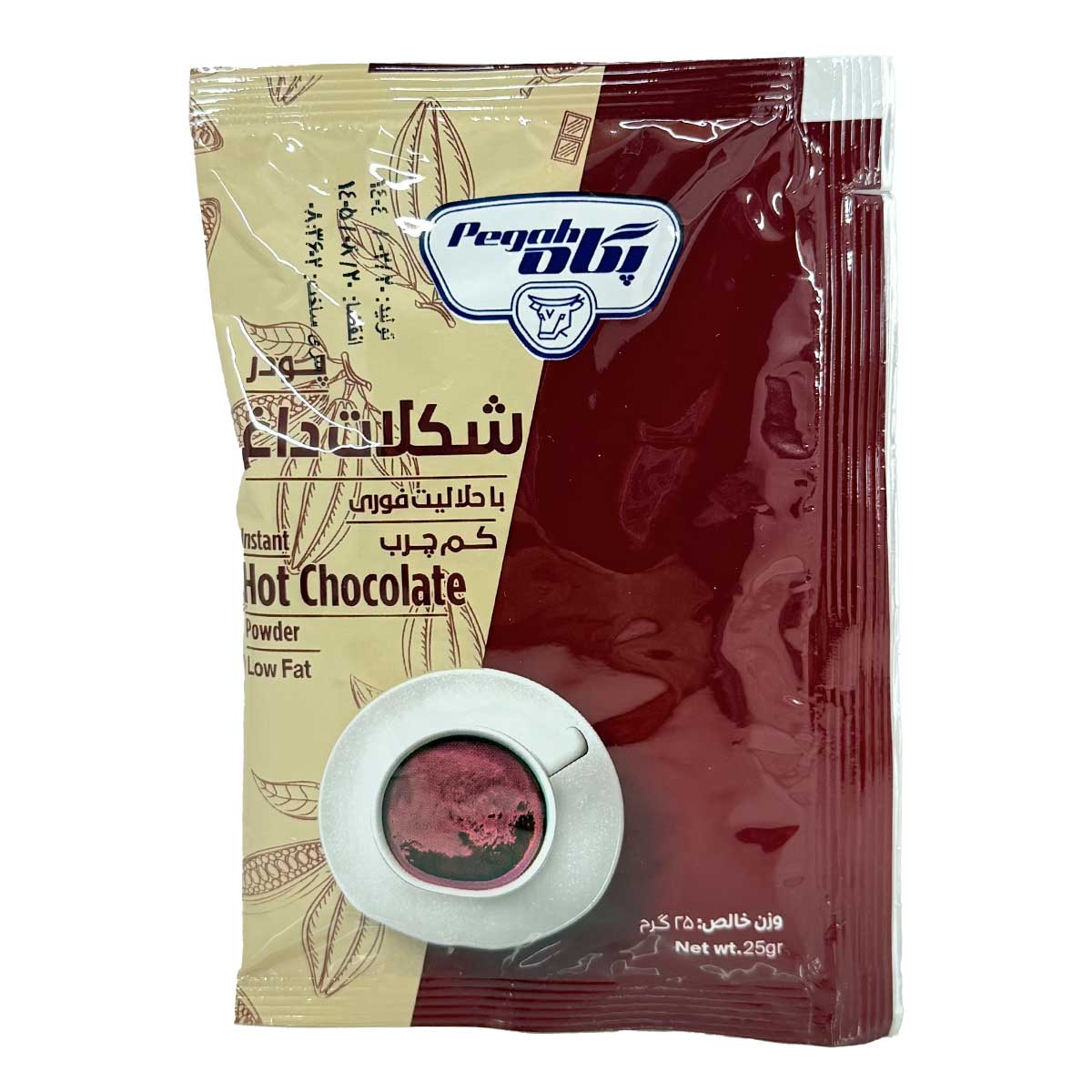 پودر شکلات داغ با حلالیت فوری ساشه پگاه 25 گرم  