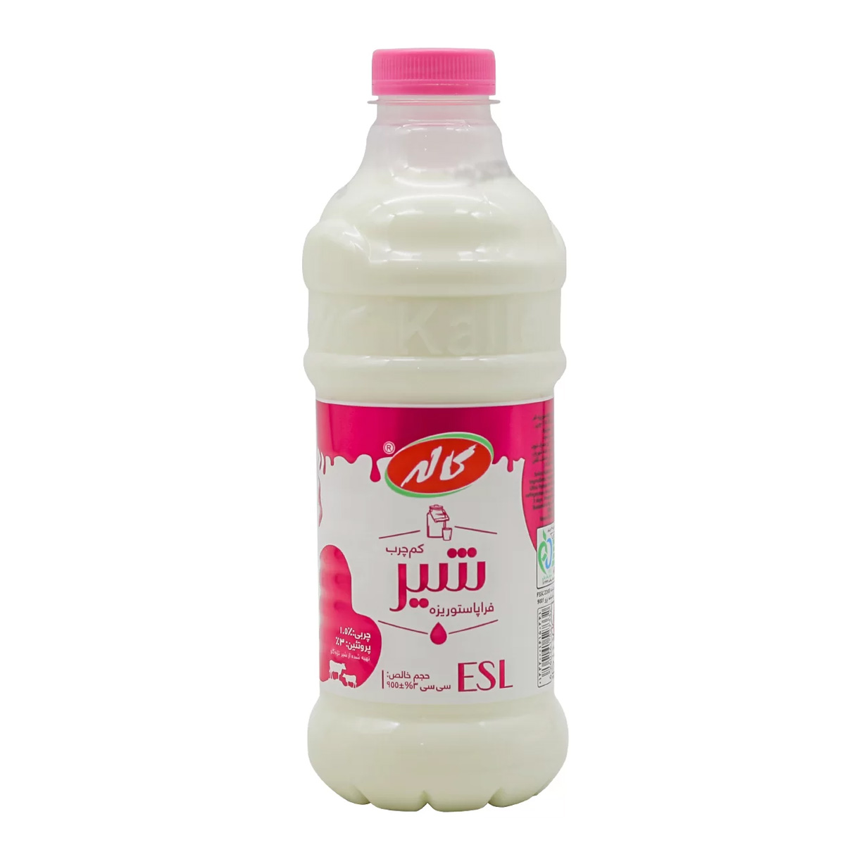 شیر فراپاستوریزه بطری کم چرب کاله 955 میلی لیتر