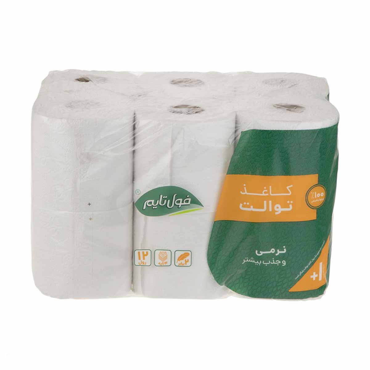 دستمال توالت 4 لایه فول تایم 12 رول