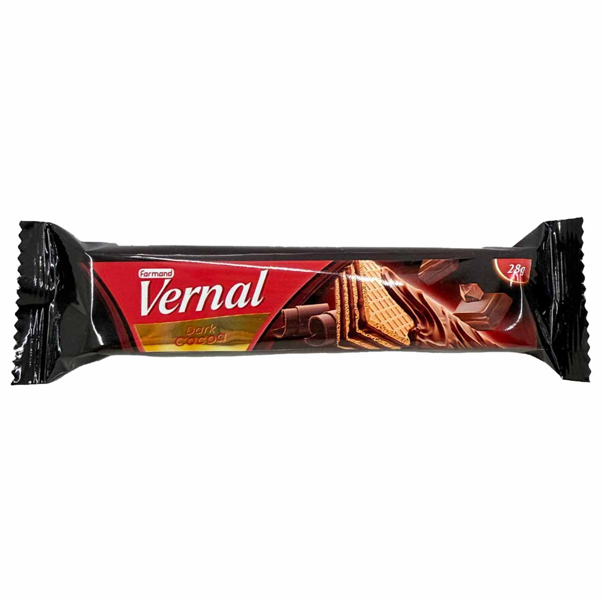 ویفر با روکش کاکائویی و کرم کاکائویی تلخ ورنال فرمند 28 گرم
